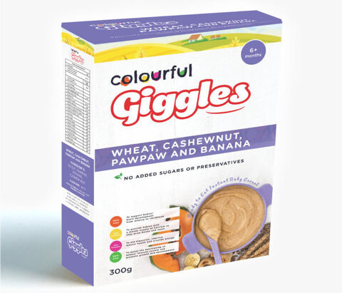 Colourful Giggles (Wheat, Cashew Nut, Pawpaw and Banana)